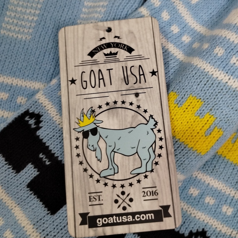 NWT GOAT USA Crewneck Sweater Blue XS Small Ski Ugly Winter - Picture 4 of 8